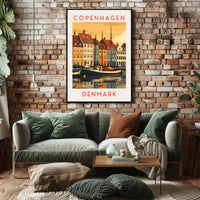 Copenhagen Harbor Scene Poster