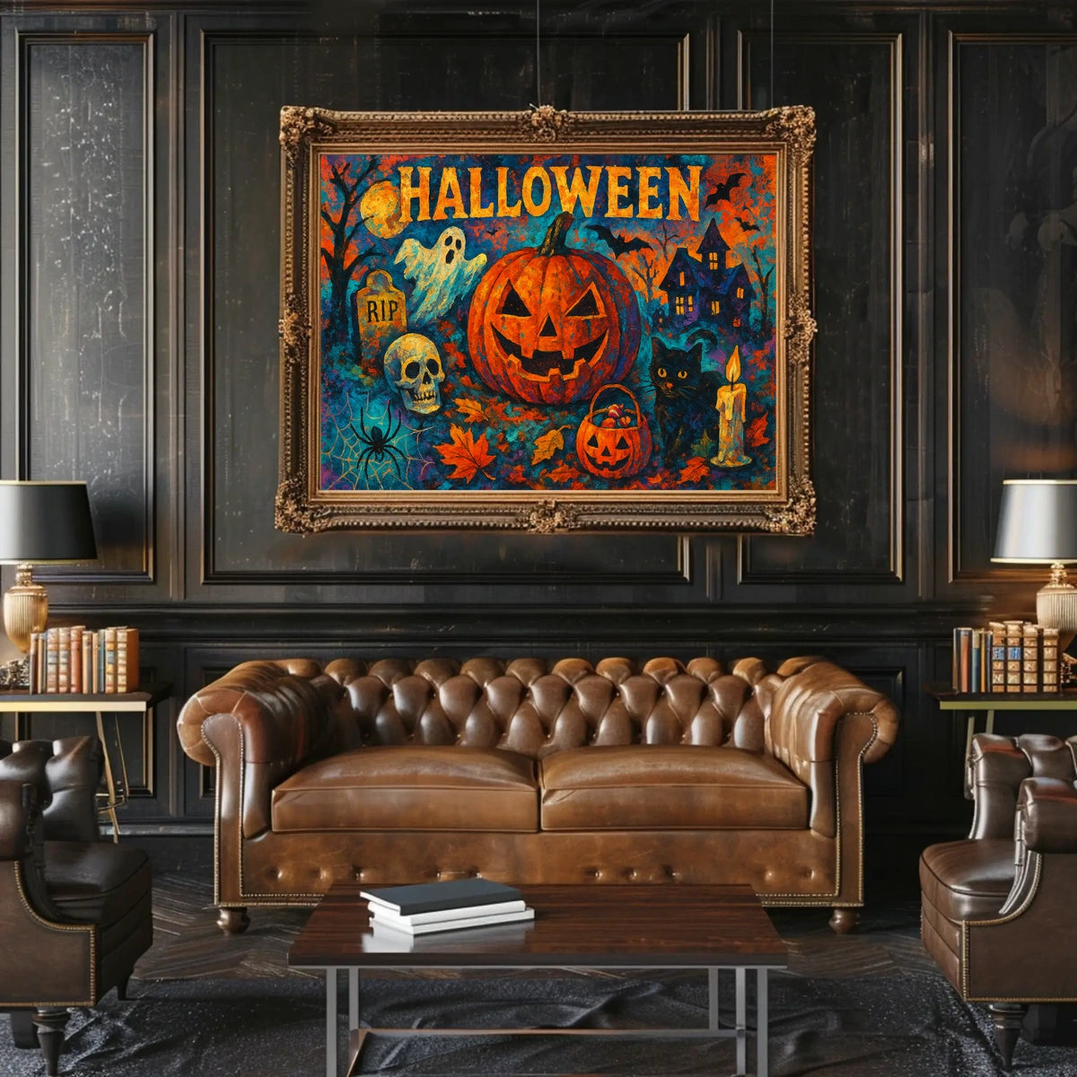 Gothic Halloween Night Urban Nocturnal Cityscape Photography Realism MuseumQuality ArchivalInks Collector Poster