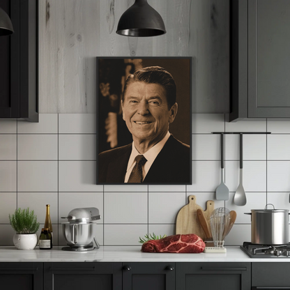 Ronald Reagan 40th President Sepia Photo