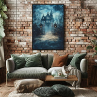 Haunted Manor At Dusk Poster