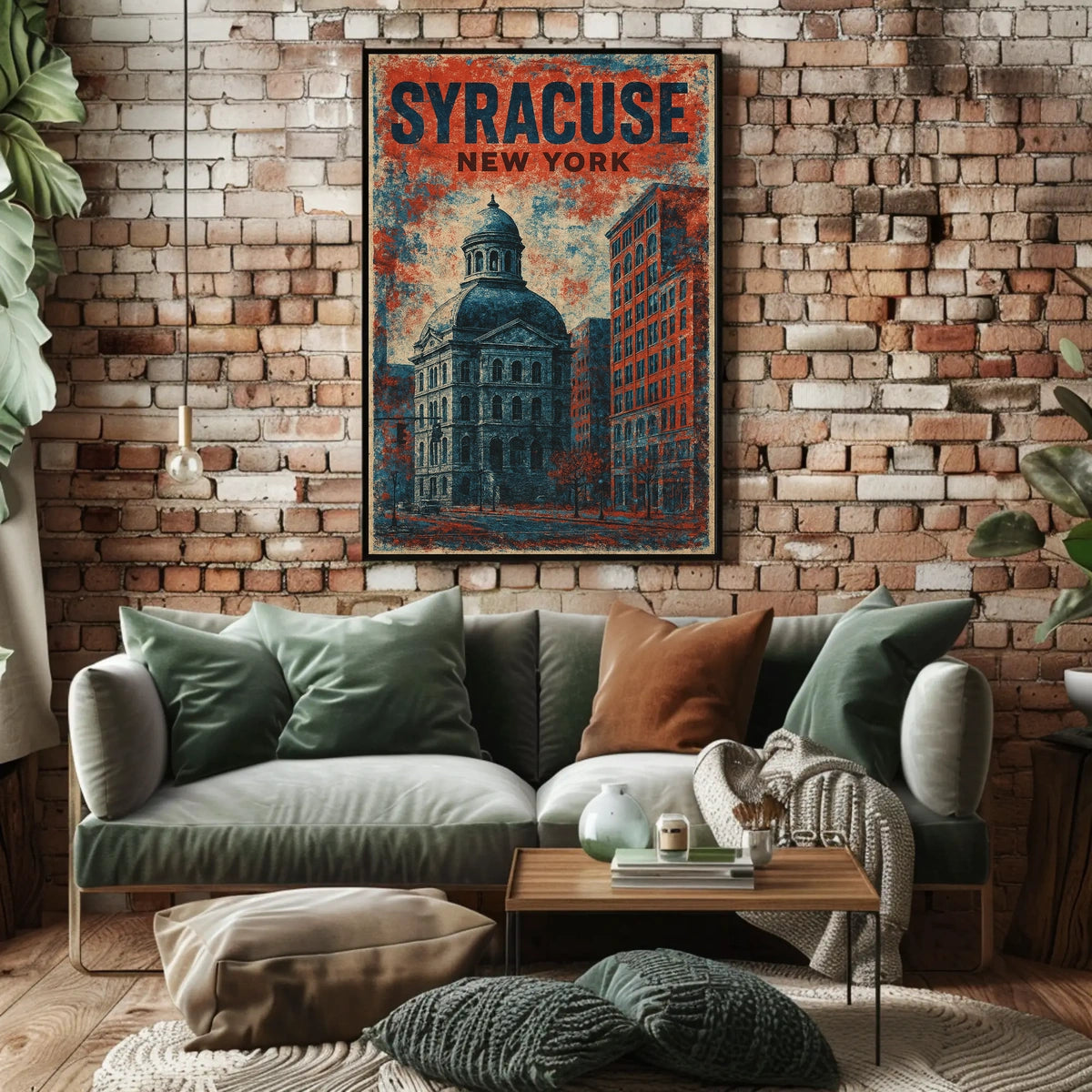 Syracuse Domed Landmark Travel Art Deco Collectors Poster