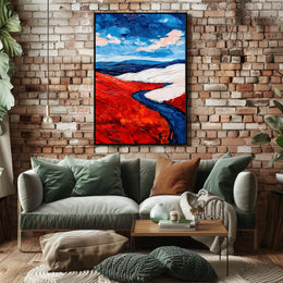 Vivid Landscape In American Flag Colors Abstract Poster