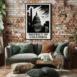 District of Columbia Capitol Silhouette Poster