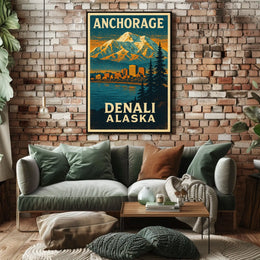 Anchorage and Denali, Alaska Poster