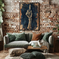 Skeletal Hand with Feather Artistic, Pop Culture Poster