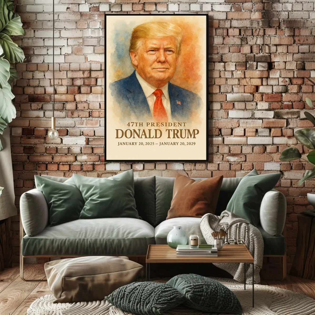 Trump Statesman Vision Patriotic Watercolor Poster
