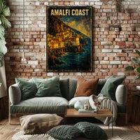 Amalfi Coast Poster Wall Art For Coastal Home Decor