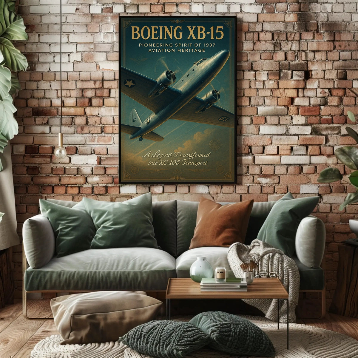Boeing XB-15 Vintage Aviation Poster Art Print