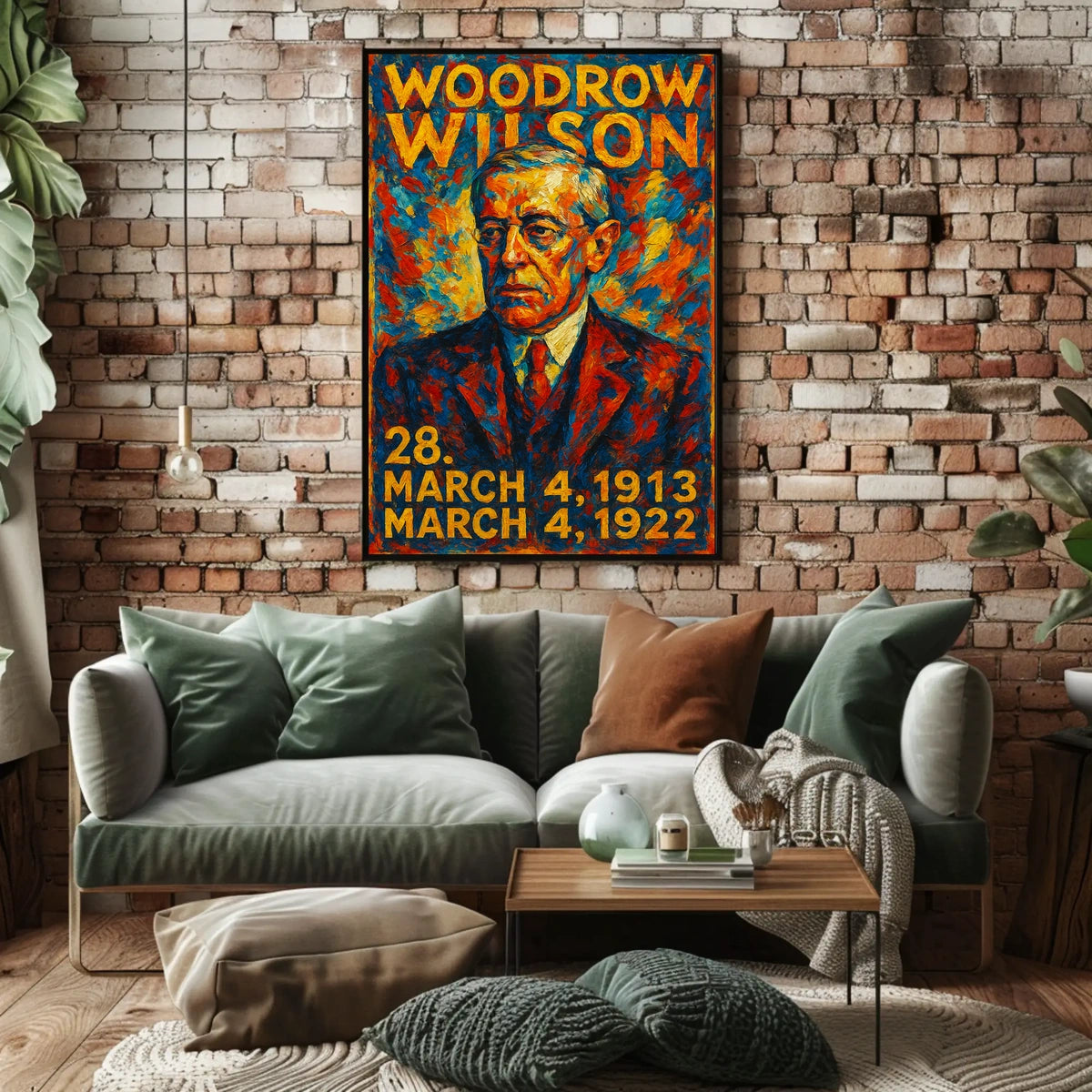 Woodrow Wilson 28th President of the United States Glitch Hop Art Poster