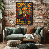 Woodrow Wilson 28th President of the United States Glitch Hop Art Poster