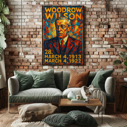 Woodrow Wilson 28th President of the United States Glitch Hop Art Poster