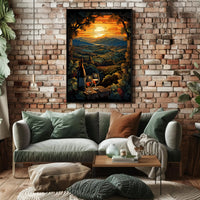 Sunset Vineyard Serenity Poster
