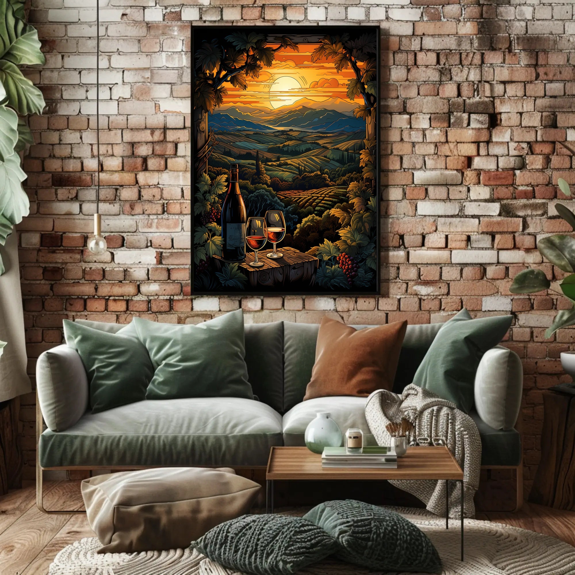 Sunset Vineyard Serenity Poster