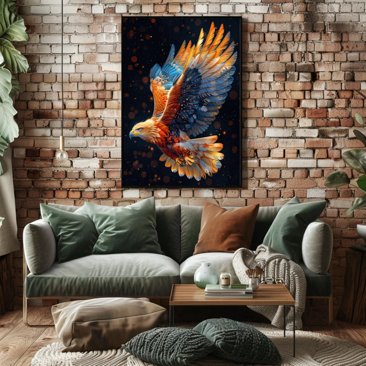Majestic Eagle in Flight Surreal Art Poster