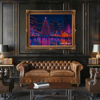 Holiday Skating in Detroit Poster