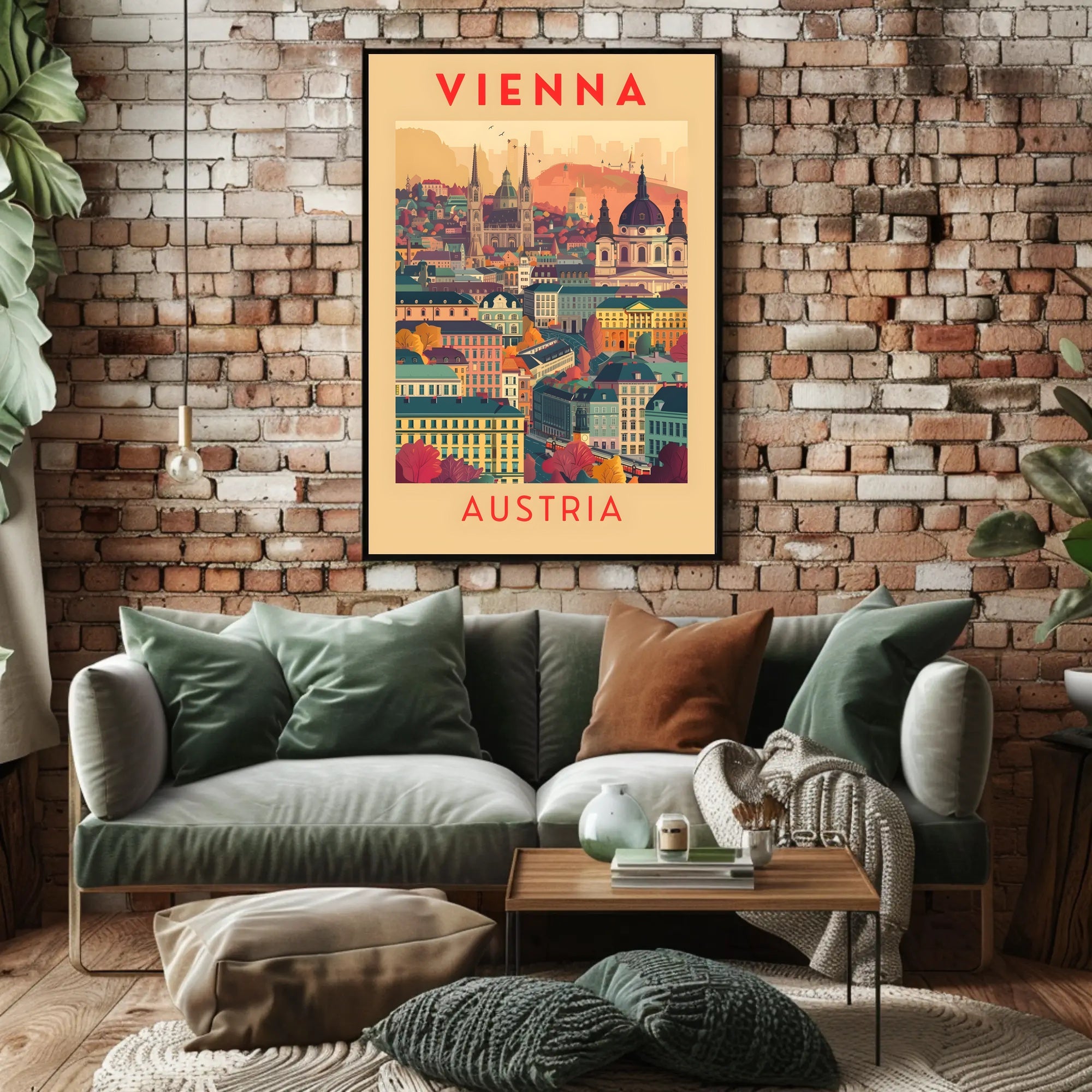 Vienna Skyline Artistic Travel Poster