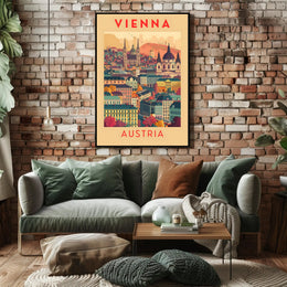 Vienna Skyline Artistic Travel Poster