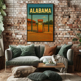 Alabama Gasoline Station Poster