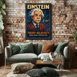 Einstein Relativity Vintage Science Educational Poster