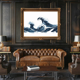 Ocean Waves Art Poster: Modern Meets Vintage