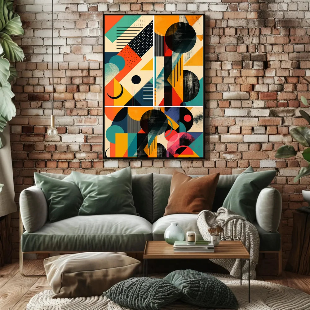 Vibrant Geometric Art Print Abstract or Artistic Poster