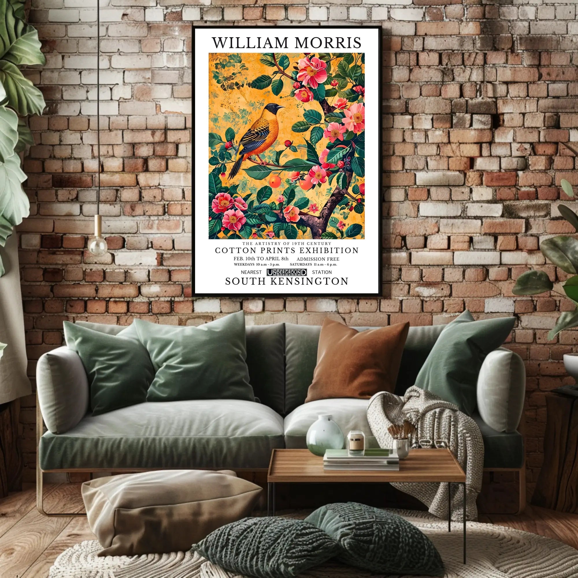 William Morris Cotton Prints Exhibition Cultural Poster