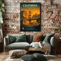 California The Golden State Vintage Poster PosterGoat