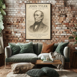 John Tyler 10th President Sketch Poster Art Print for Home Decor PosterGoat