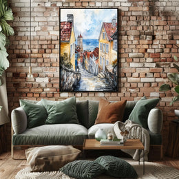 Sweden Visby Coastal Town Seaside Landscape Poster