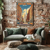 Babylon Town New York Urban Cityscape Poster Retro Wall Art