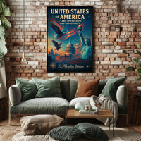 United States of America Land of Freedom and Opportunity Poster PosterGoat