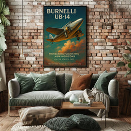 Burnelli UB-14 Vintage Aviation Poster Art 1939