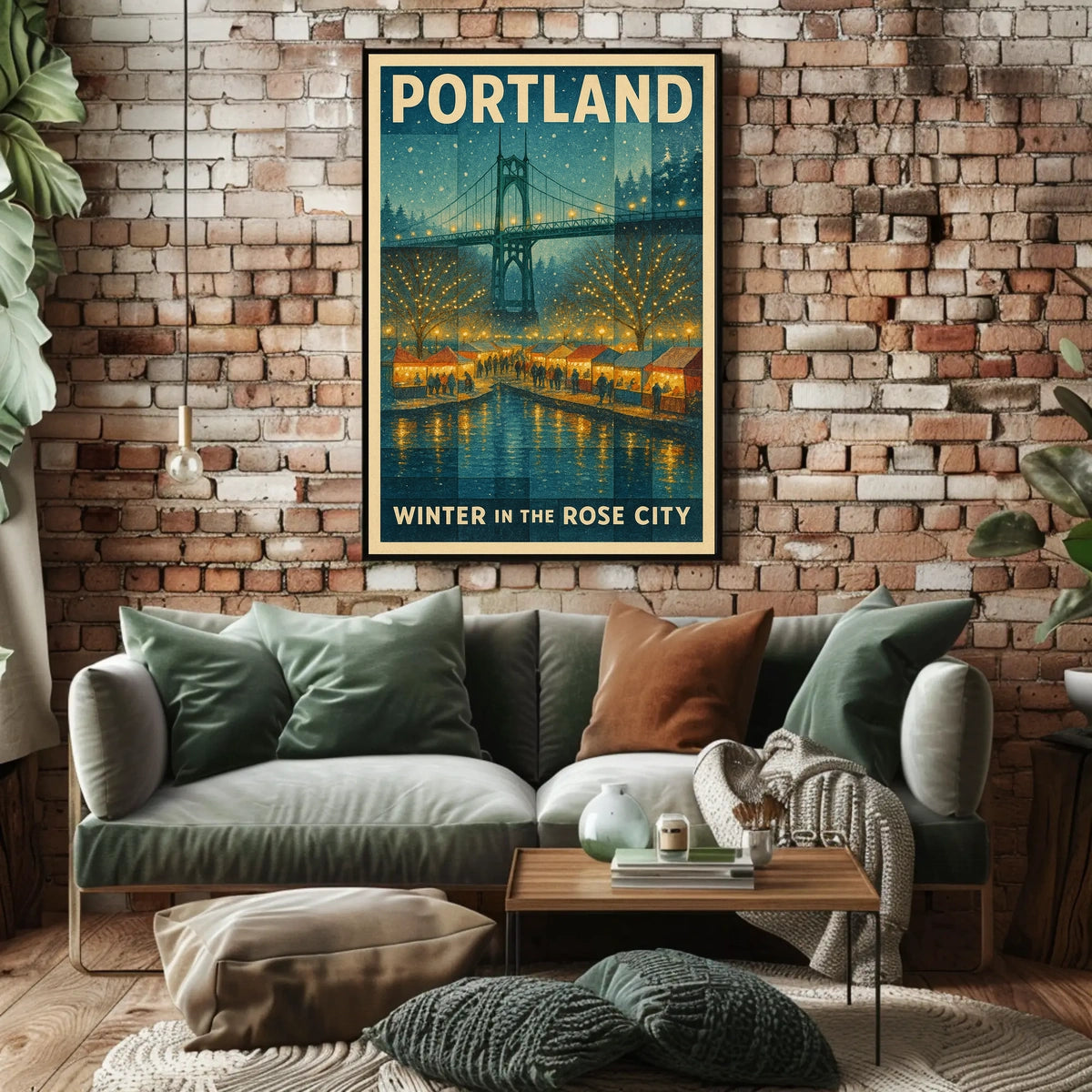 Portland Winter In The Rose City Poster