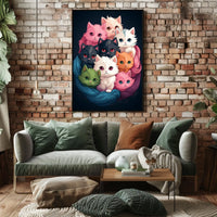 Colorful Kittens In A Cozy Nest Poster