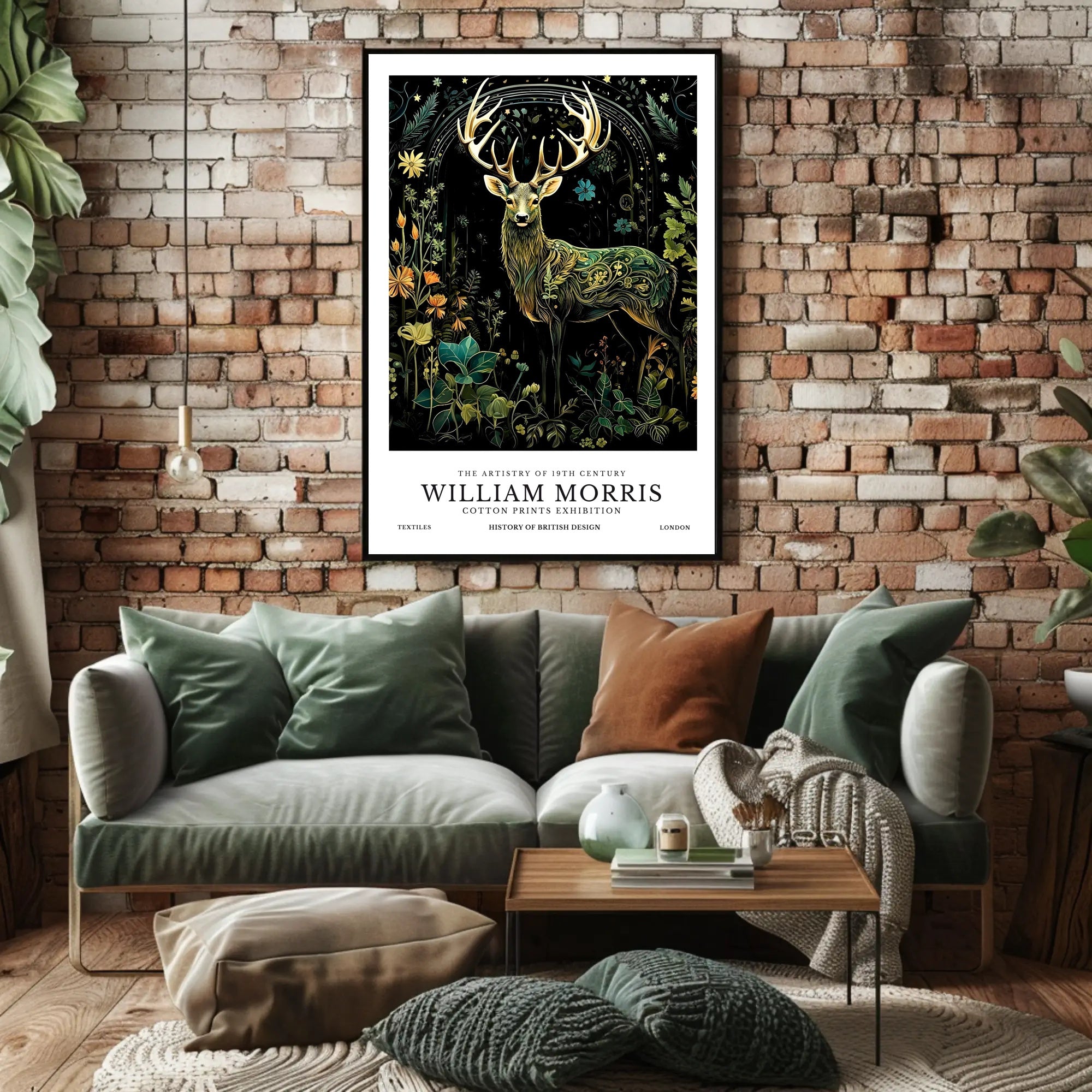 Majestic Stag in Nature-inspired Artistic Poster
