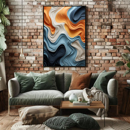 Abstract Waves Of Color Abstract Poster PosterGoat