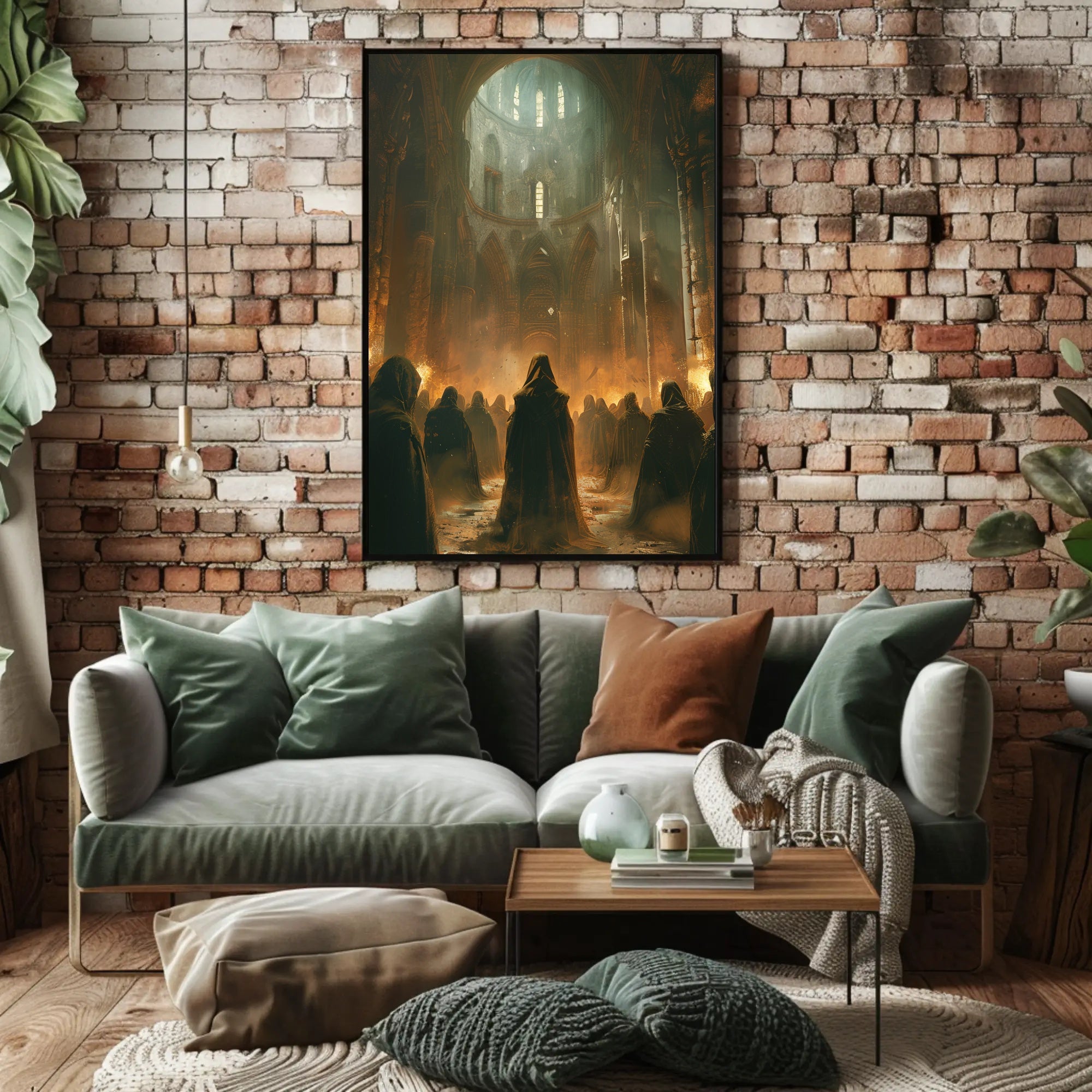Mysterious Gothic Cathedral Ritual Art Poster PosterGoat