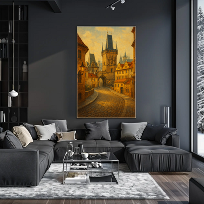 Prague Castle Gate Vintage Travel Poster