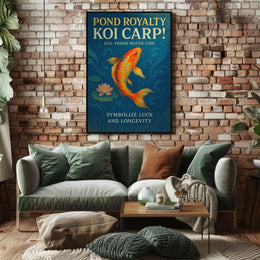 Pond Royalty Koi Carp Poster