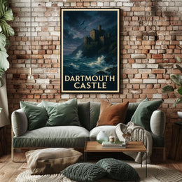 Dartmouth Castle Stormy Seascape Travel Poster