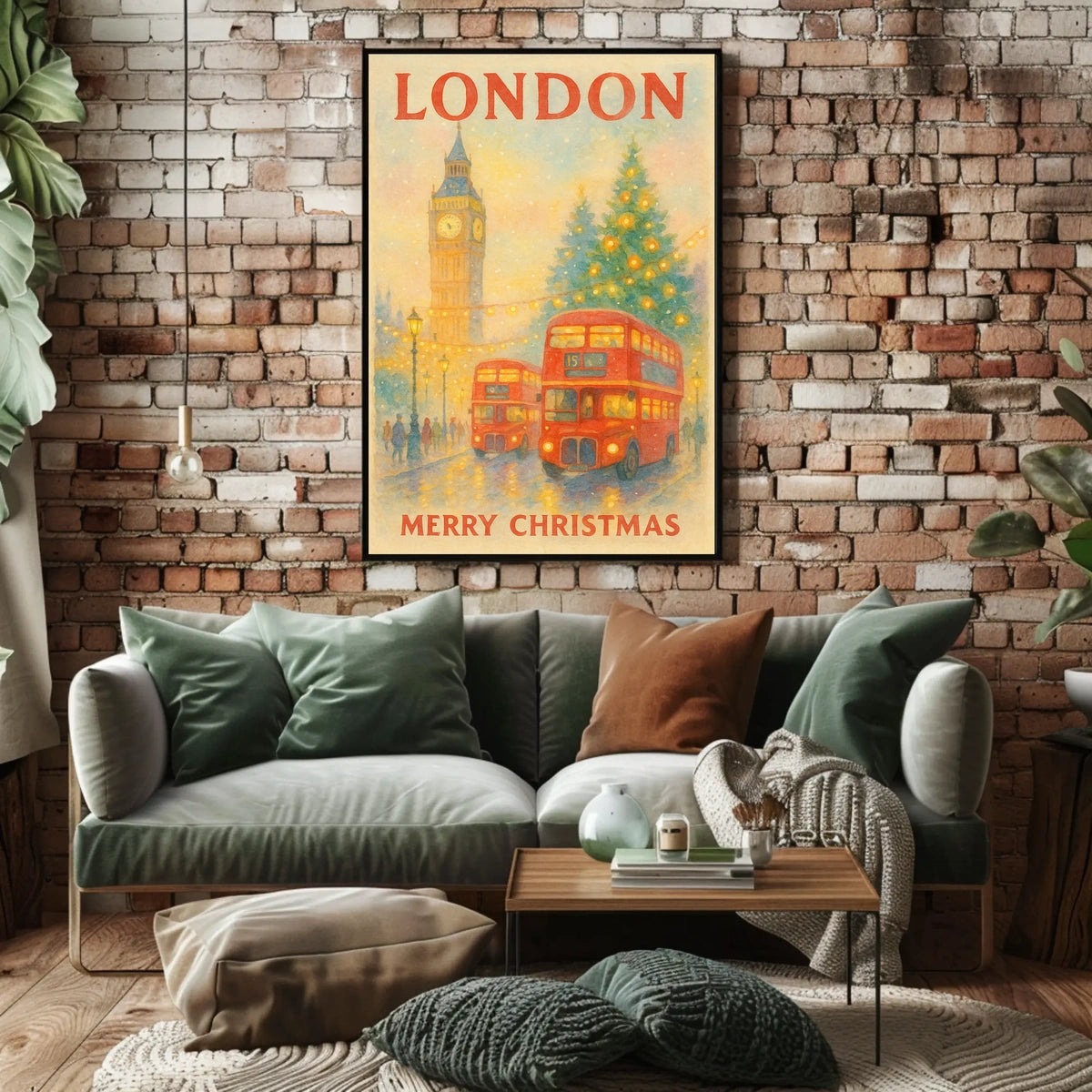 London Christmas Scene Poster