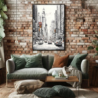 Bustling City Scene with Iconic New York Charm: Travel Poster