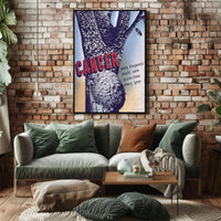 Cancer Awareness Poster with Urgent, Vintage Design Political or Propaganda Poster PosterGoat