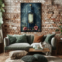 Ornate Vintage Glass Bottle Art Print Poster