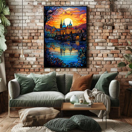European Cityscape with Gothic Flair Travel Poster