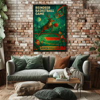 Reindeer Basketball Game Poster