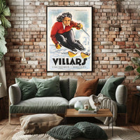 Skiing in Villars, Switzerland Poster