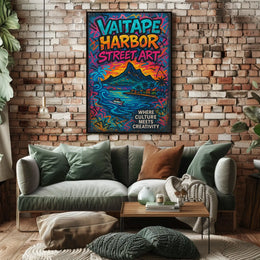 Vaitape Harbor Street Art Tropical Creativity Culture Poster