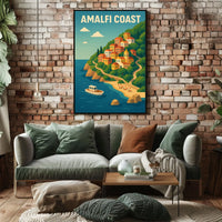 Amalfi Coast Poster Wall Art For Coastal Decor And Travel