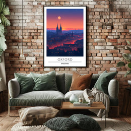 Oxford Skyline Sunset: Urban or Cityscape Poster
